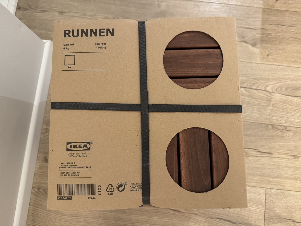 Runnen tréflísar úr Ikea