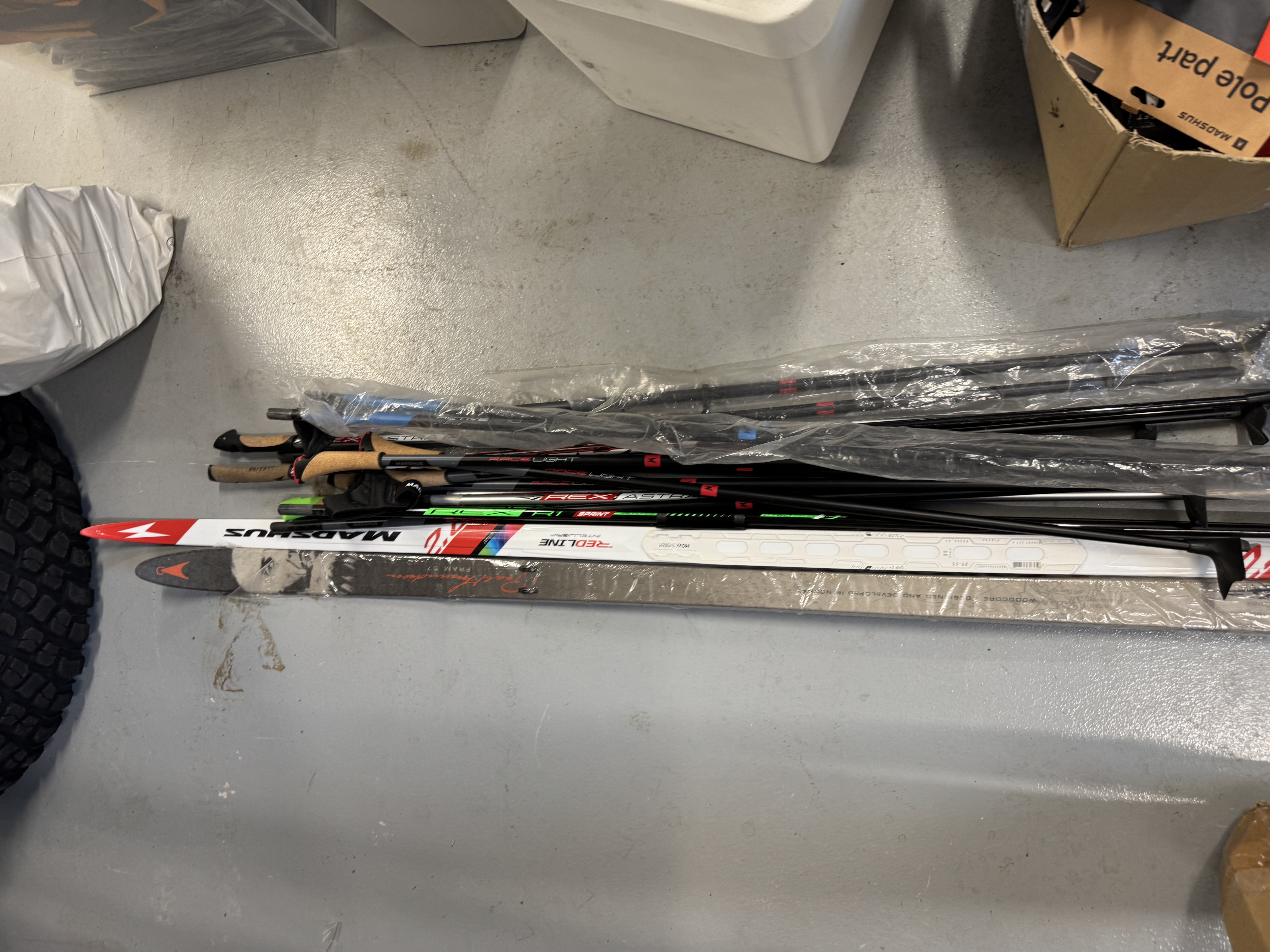 Stök skíði og skíðastafir